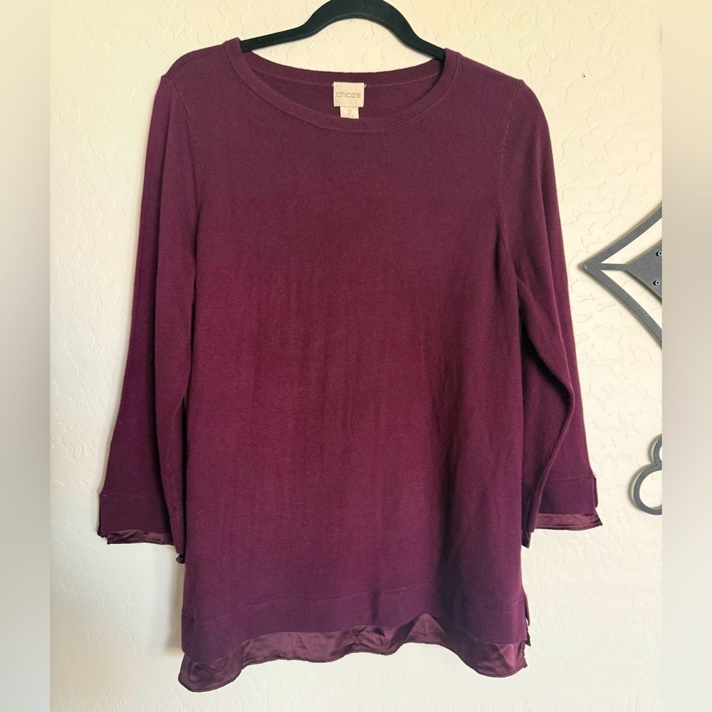 CHICO’S Woven Trim Pullover - NEW w/ Tags - Size 2 (Large)